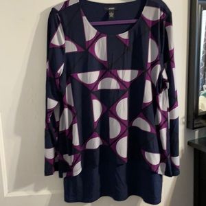 Alfani Fly-Away Navy And Purple Dress Shirt